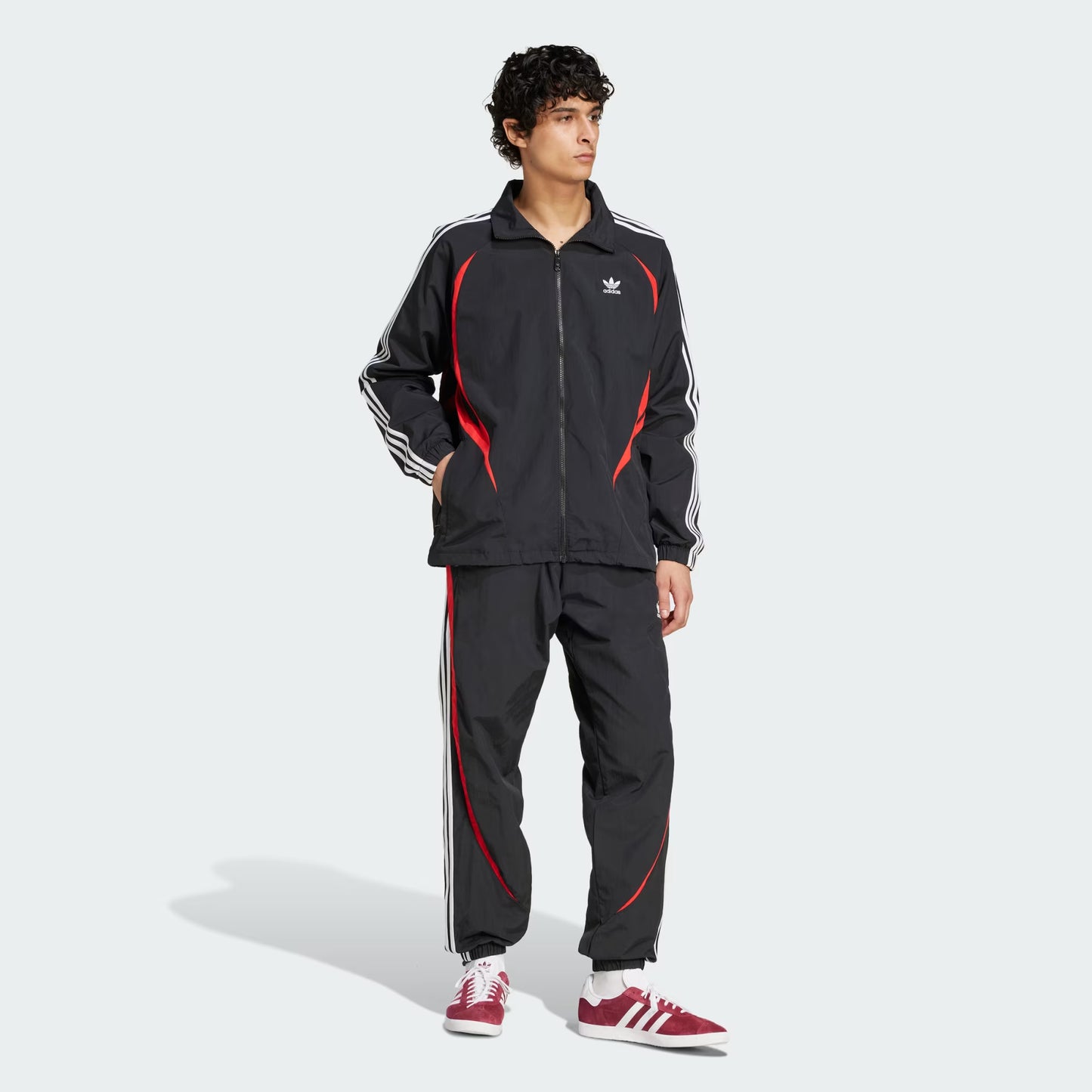 Adidas Classic Signature 3-Stripes Pants | Black | Scarlet