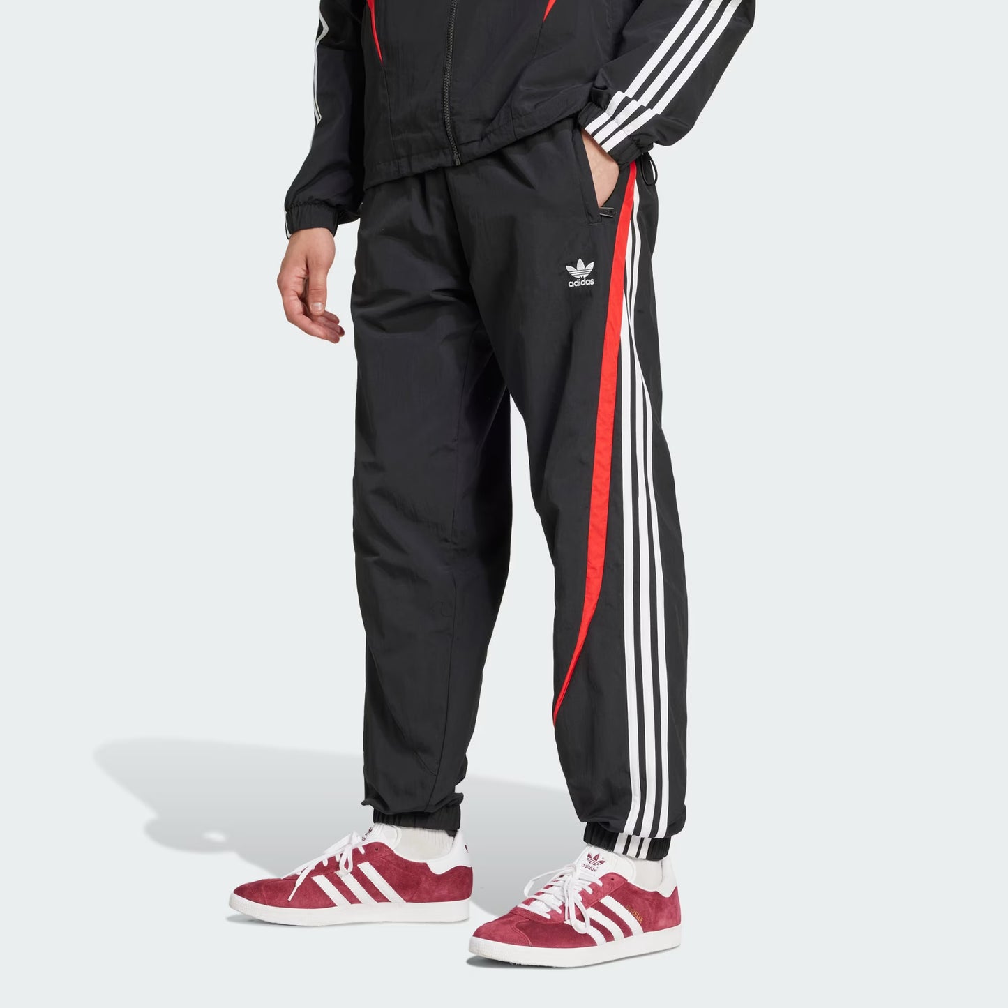 Adidas Classic Signature 3-Stripes Pants | Black | Scarlet