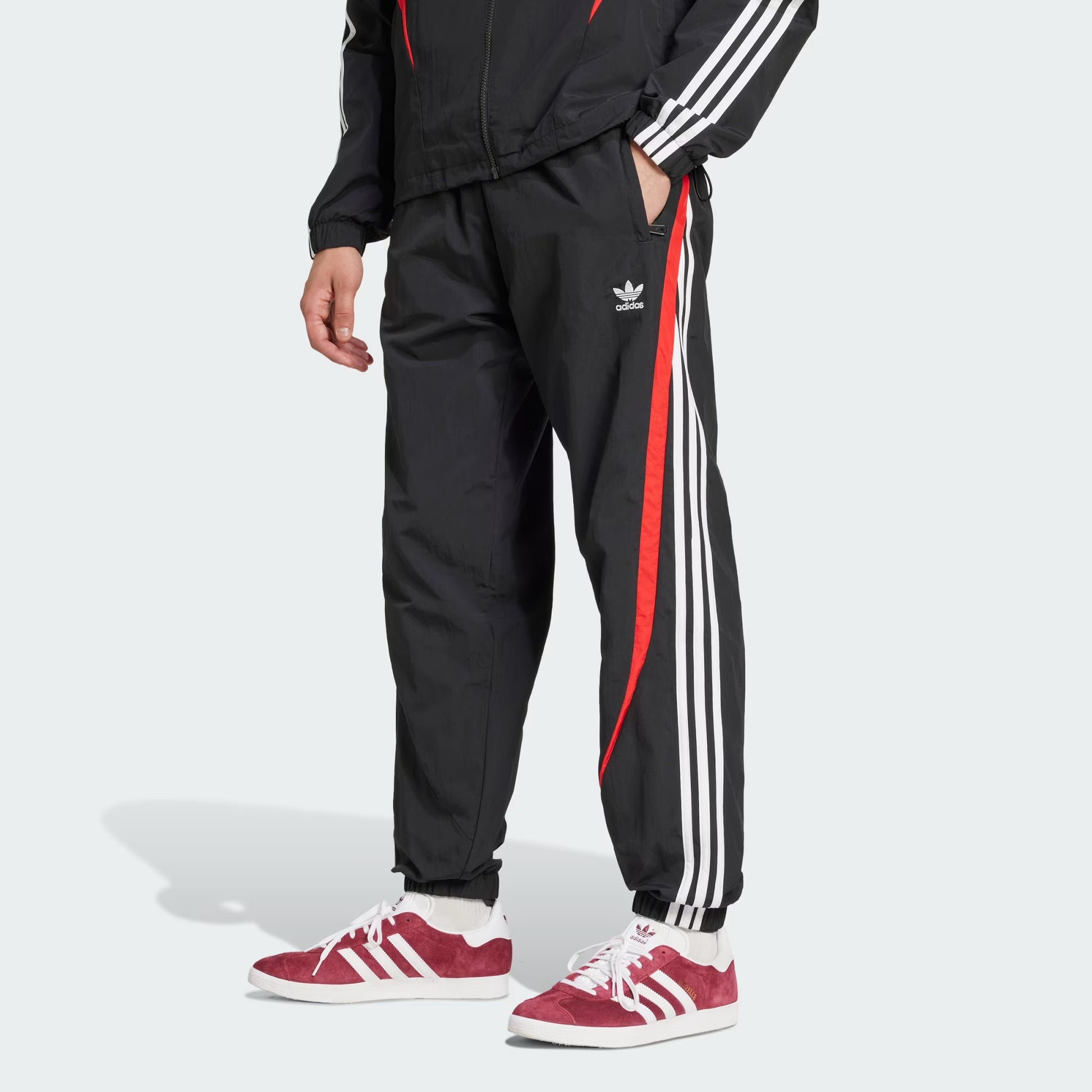Adidas Classic Signature 3-Stripes Pants | Black | Scarlet