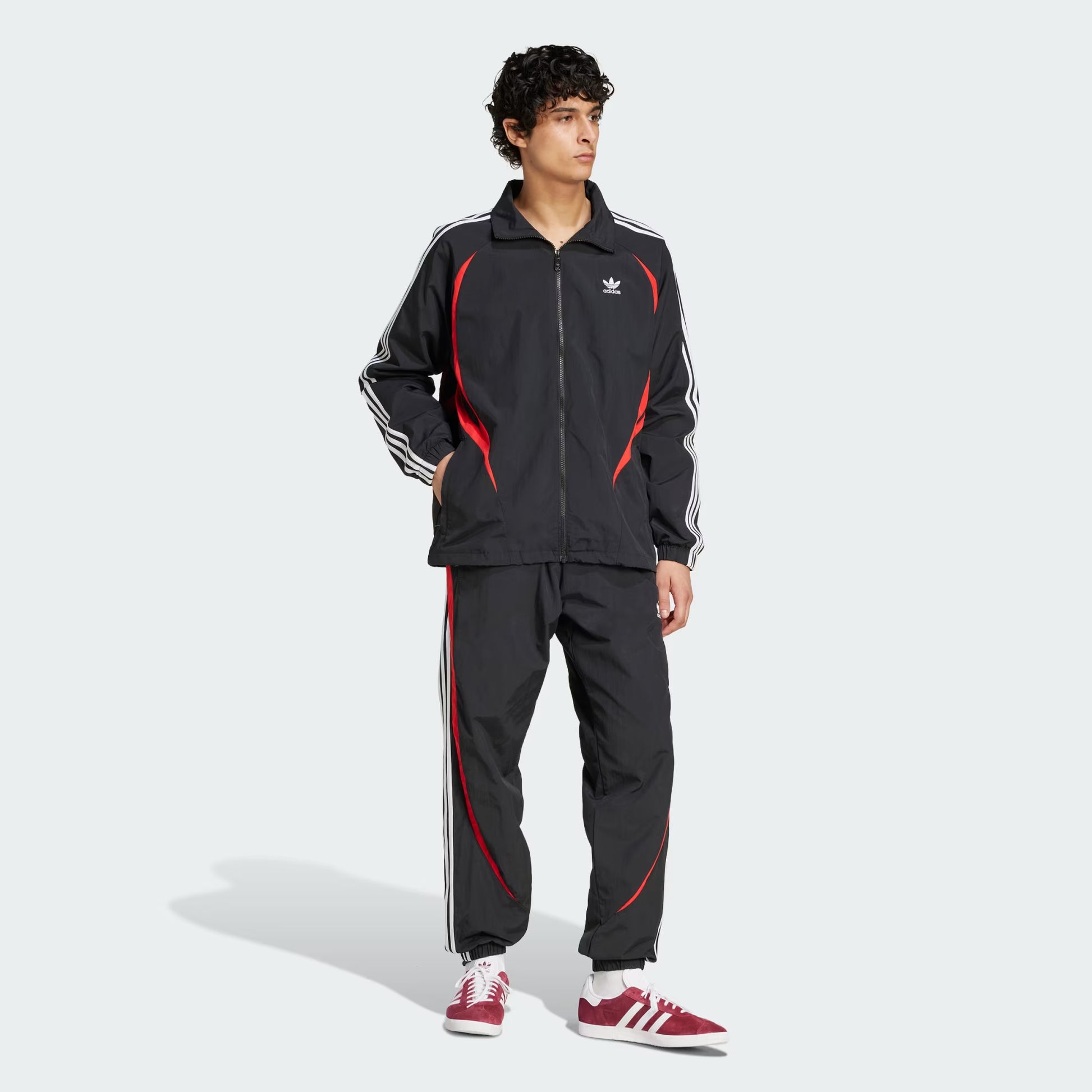 Adidas Classic Signature 3-Stripes Pants | Black | Scarlet